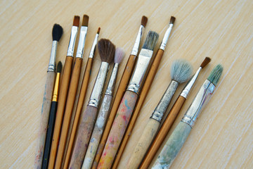 Fototapeta premium A set of different brushes for drawing