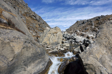 The start of the river in the mountains