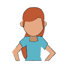 Colorful woman avatar doodle over white background vector illustration