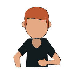 Colorful man avatar doodle over white background vector illustration