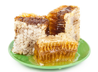 Honey comb on a plate
