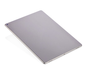 Phetchaburi, Thailand - June 29th, 2017: The back of the Apple iPad Pro 12.9 Color space gray on a white background