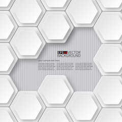 white hexagon abstract bacground