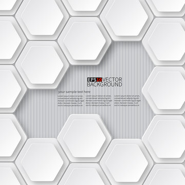 white hexagon abstract bacground