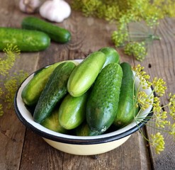 Bowl of cucumbers