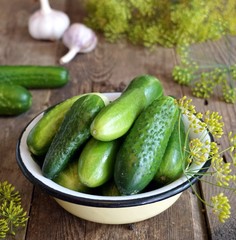 Bowl of cucumbers