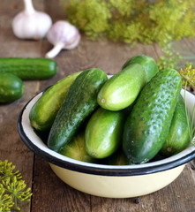 Bowl of cucumbers