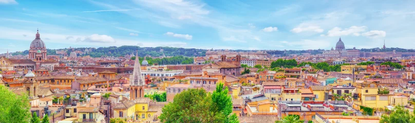 Foto op Canvas Uitzicht op de stad Rome van bovenaf, vanaf de heuvel van Terrazza del Pincio. Italië. © BRIAN_KINNEY