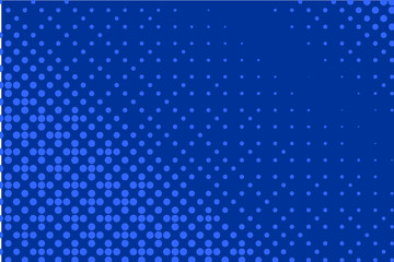 Comic dotted pattern. Blue color. Halftone background Retro backdrop with circles, dots.