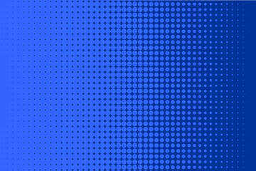 Comic dotted pattern. Blue color. Halftone background Retro backdrop with circles, dots.