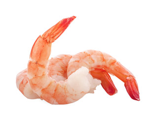 Boiled shrimp isolated on white background