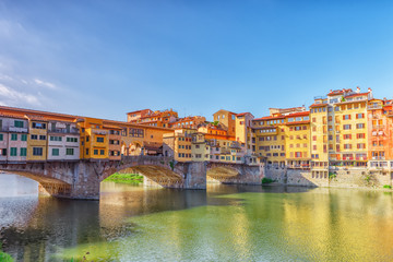 Ponte Vecchio is a bridge in Florence, located at the narrowest point of the Arno River, almost opposite the Uffizi Gallery.Italy.