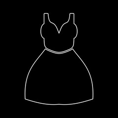 Woman dress white color icon .