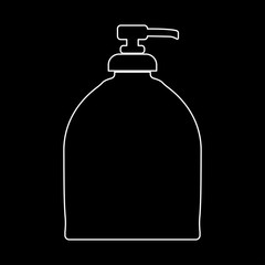 Bottle of liquid soap white color icon .