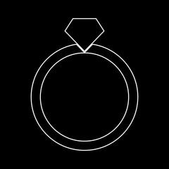 Ring white color icon .