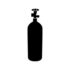 Propane gas cylinde black color icon .