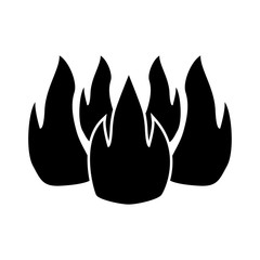 Fire black color icon .