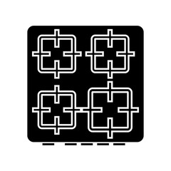Obraz premium The surface of the cooker black color icon .