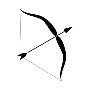 Bow And Arrow Black Color Icon .