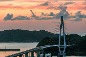 Obraz premium Sunset at Hamada Port,Shimane prefecture,Japan