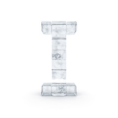 Alphabet made out of ice. 3D rendering