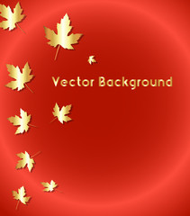 Golden Leaves Christmas Background