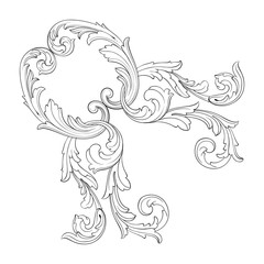 Vector baroque of vintage elements for design. 