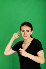 Beautiful girl boxing