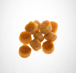 scallop or dried scallop on a background.