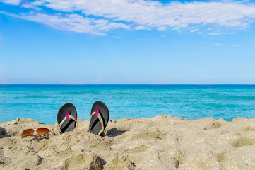 On the shore of the ocean, vacation