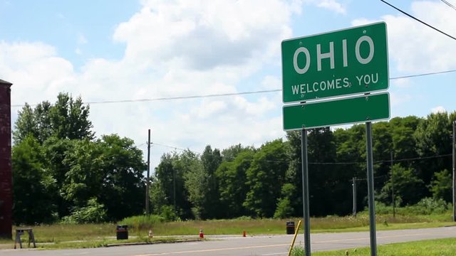A Ohio sign with the county blanked out for generic use