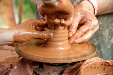 Ukrainian traditional handmade ceramic pots