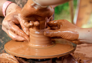 Ukrainian traditional handmade ceramic pots