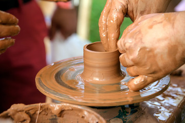 Ukrainian traditional handmade ceramic pots