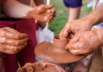 Ukrainian traditional handmade ceramic pots
