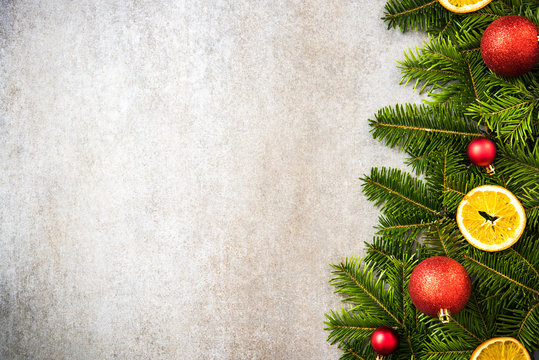 Border background with festive Christmas fir or girland