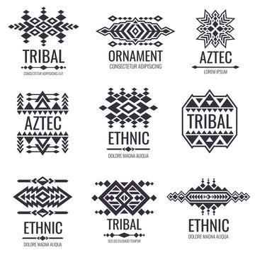 Tribal Aztec Vector Pattern. Indian Graphics For Tattoo Designs