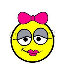 Happy Retro female Smiley