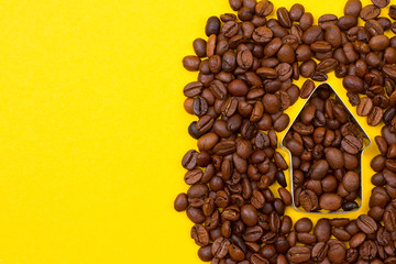 up arrow of coffee beans