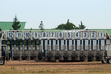 Starting gate for horse racing. The Racecourse on a Sunny day
