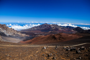 Volcanic crater at Haleakala National Park on the island of Maui, Hawaii.