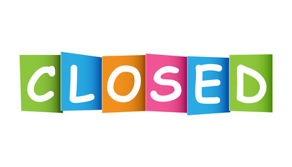 Closed colorful card. Vector illustration on white background. Greeting card closed pictogram.