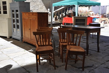 Furniture on flea market in Arezzo Italy
