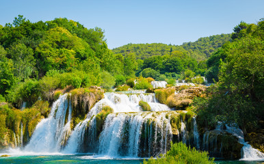 Waterfall landscape.
Krka waterfalls, National Park, Croatia.