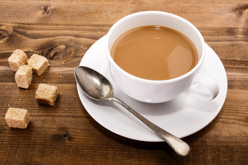 coffee with milk and brown sugar