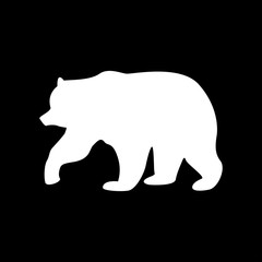 Bear white color icon .