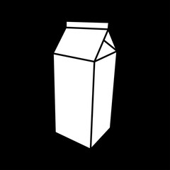 Package for milk white color icon .