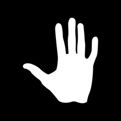 Human hand white color icon .