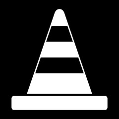 Road cone white color icon .