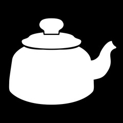 Teapot white color icon .